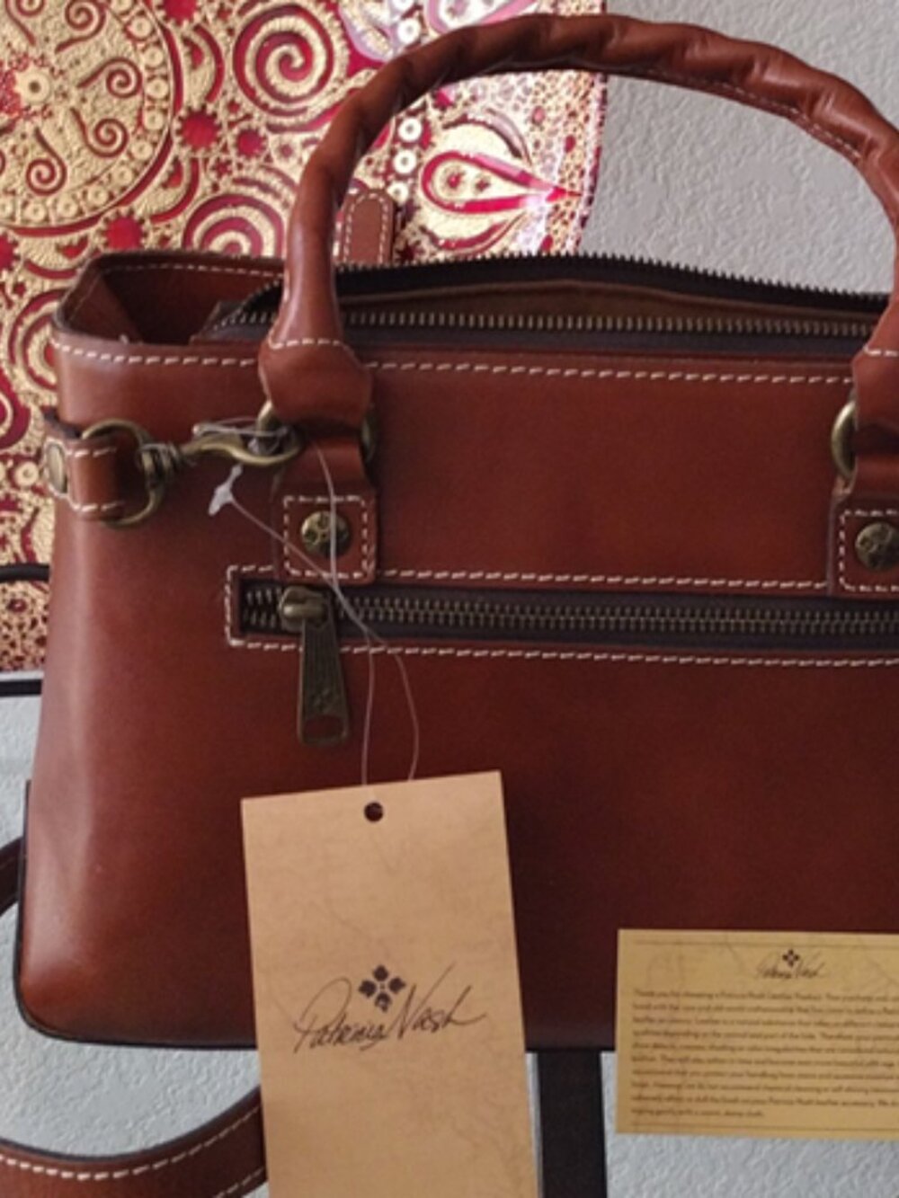 Patricia Nash Angela Crossbody Bag – Brown Leather – Excellent Condition